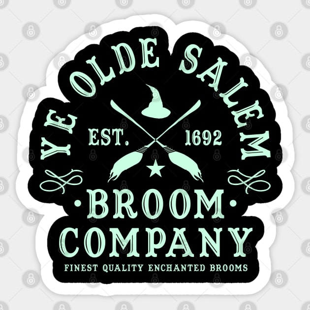 Wiccan Occult Witchcraft Salem Broom Company Sticker by ShirtFace